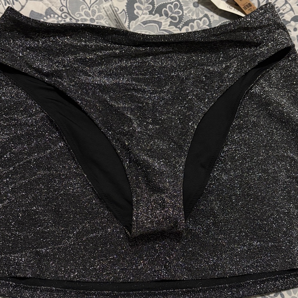 Pink Victoria secret bikini & skirt set black shimmer